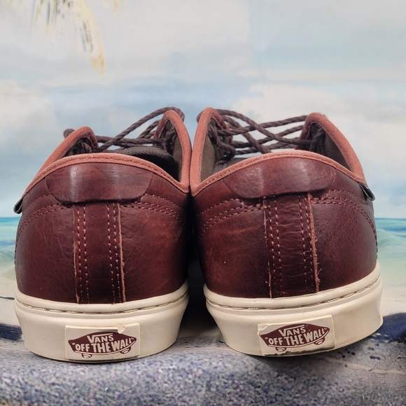 Vans Ludlow Military Grey Brown Leather Low Top Sneakers Shoes Mens 9 - Picture 8 of 10